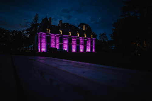 Illumination du château, proche de Rennes en Ille et Vilaine pour un séminaire au vert